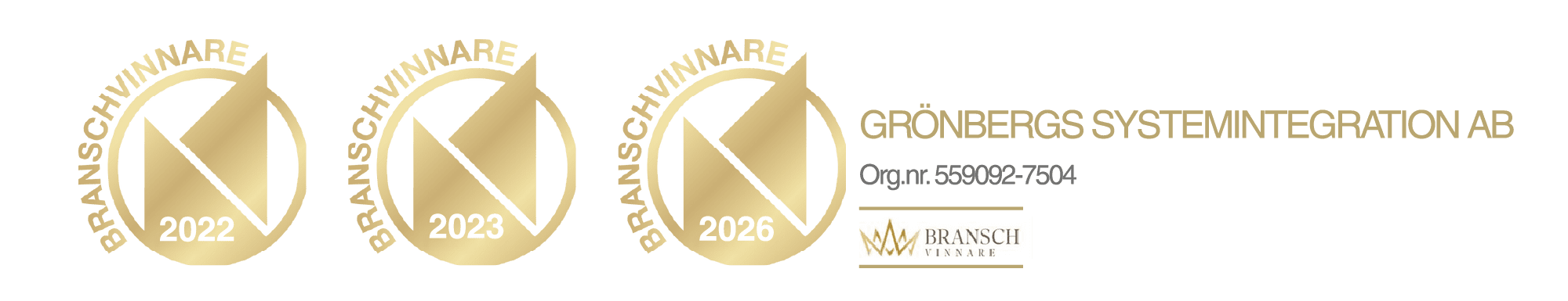 GRÖNBERGS SYSTEMINTEGRATION AB_Branschvinnare